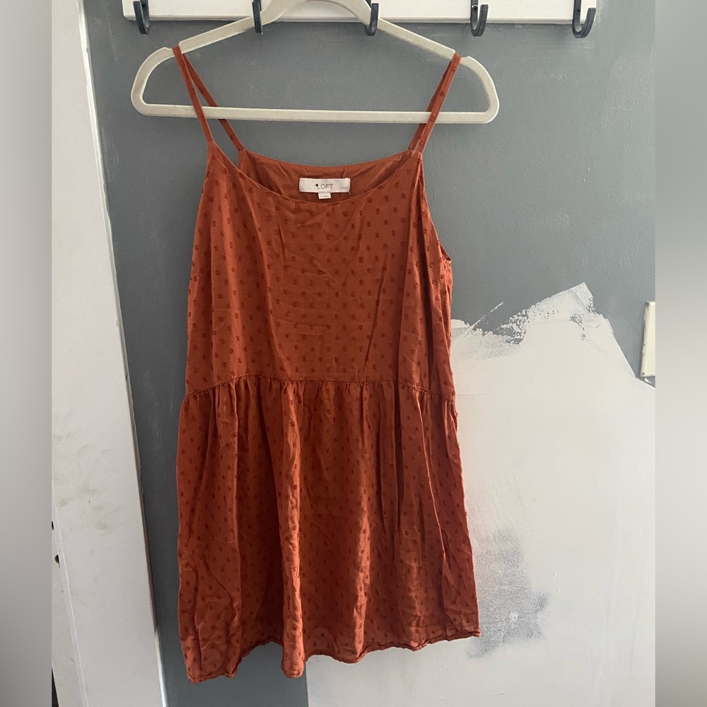Loft Mini Dress Orange Sz M Used